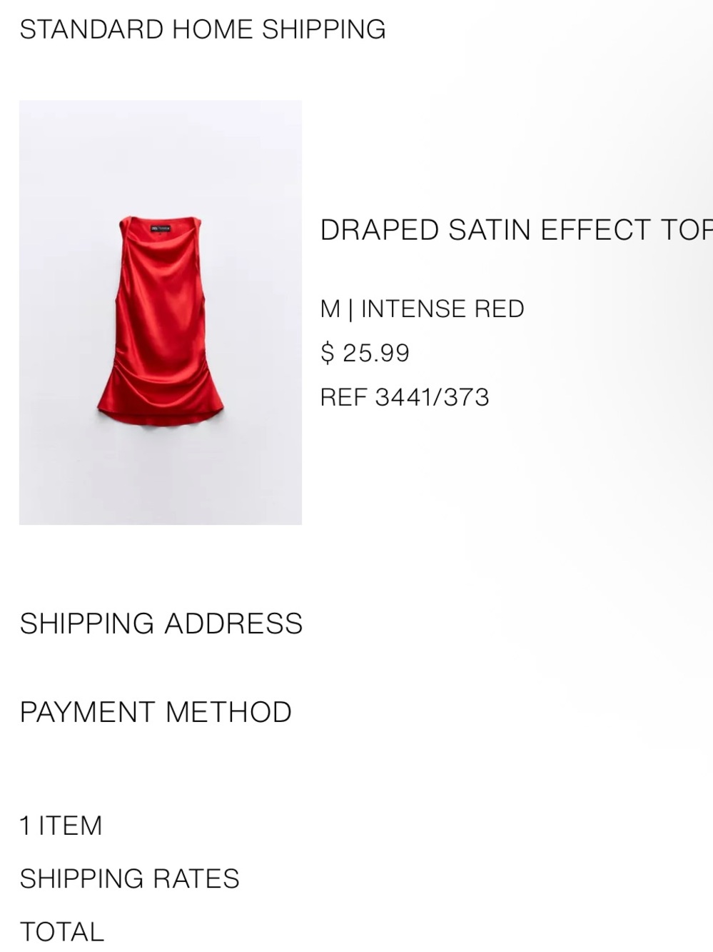 Zara Satin Top - Intense Red